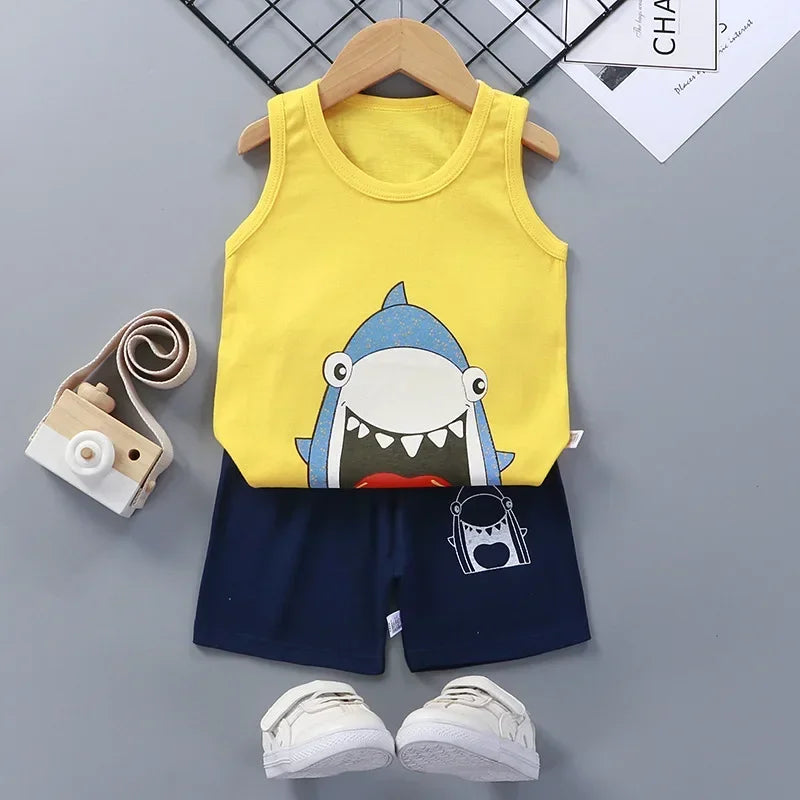 Children Sets Kids Clothes Boys Girls Vest Suit