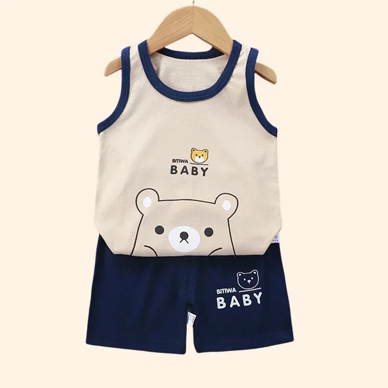 Children Sets Kids Clothes Boys Girls Vest Suit