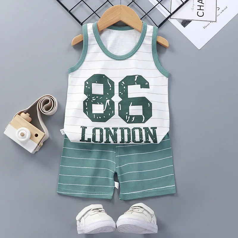 Children Sets Kids Clothes Boys Girls Vest Suit