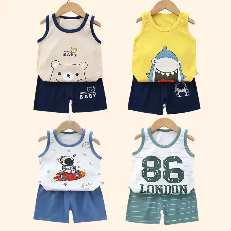 Children Sets Kids Clothes Boys Girls Vest Suit