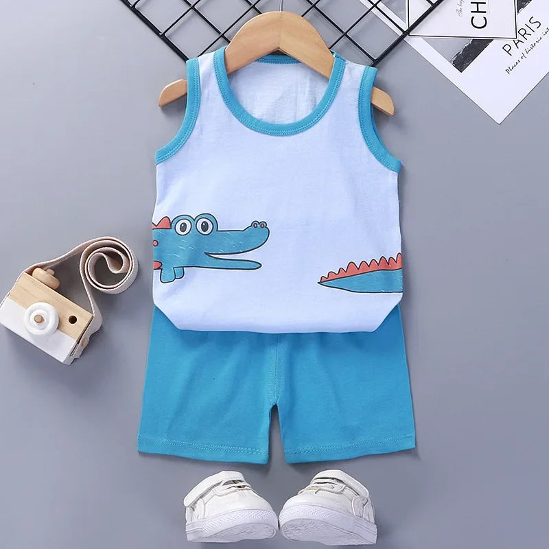 Children Sets Kids Clothes Boys Girls Vest Suit