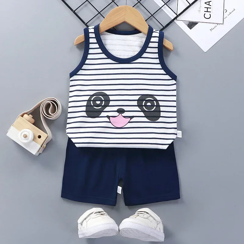 Children Sets Kids Clothes Boys Girls Vest Suit