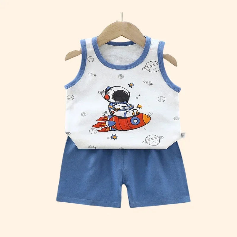 Children Sets Kids Clothes Boys Girls Vest Suit