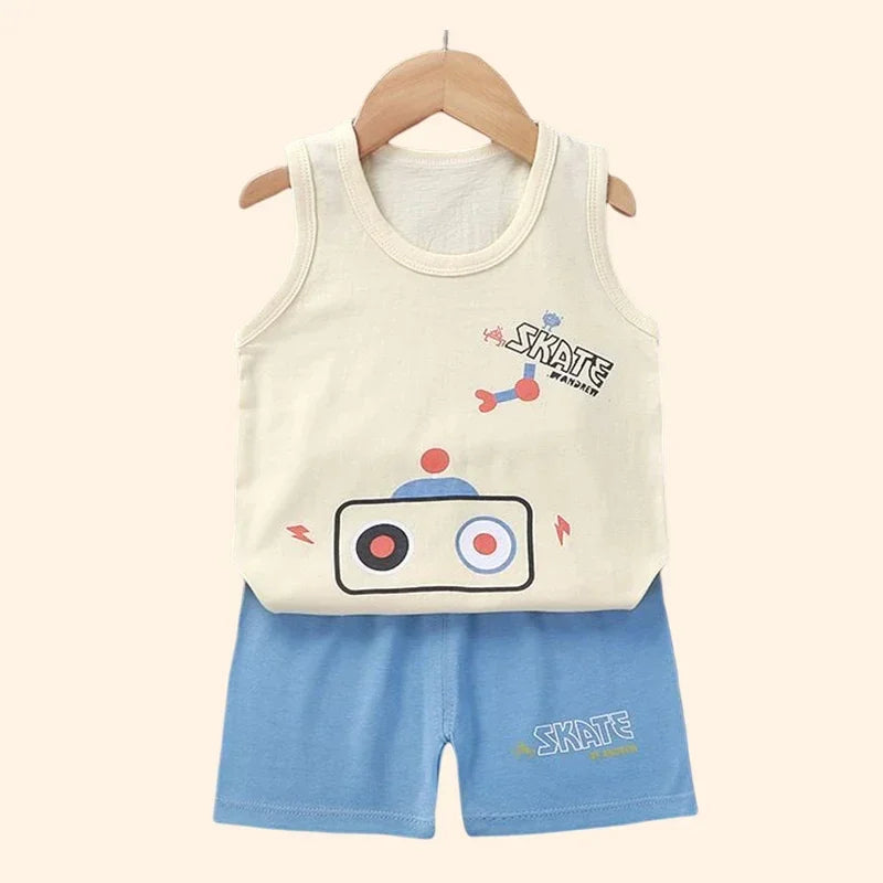 Children Sets Kids Clothes Boys Girls Vest Suit